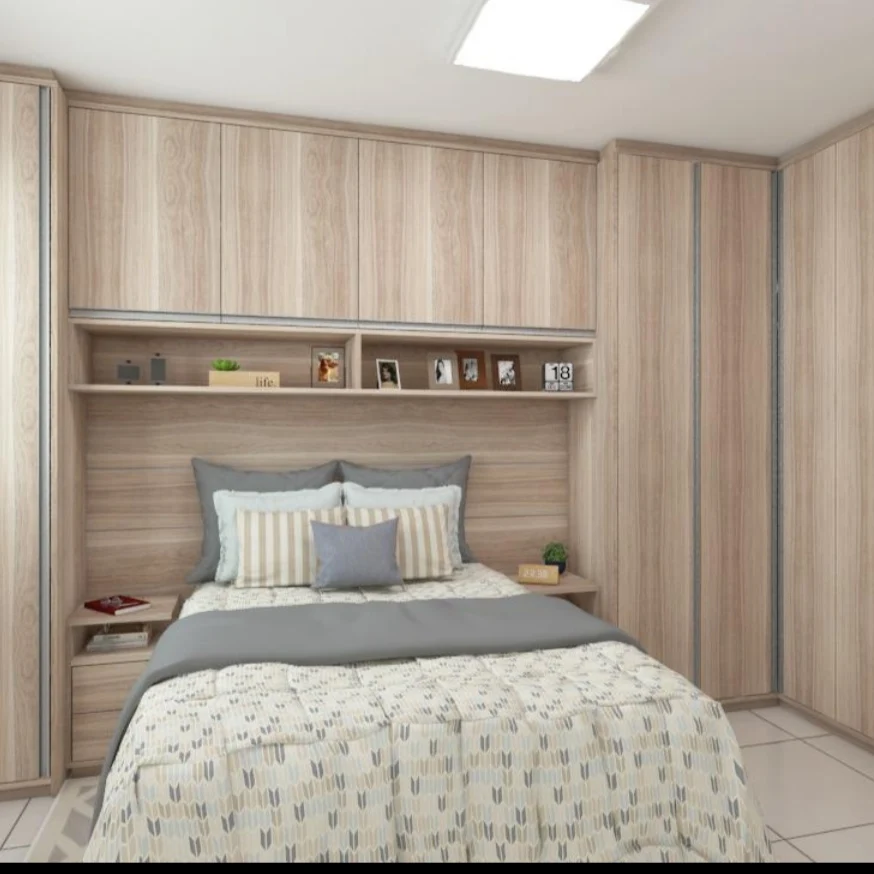 Quarto planejado com guarda-roupa embutido